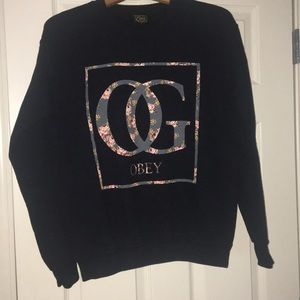 Black Floral OBEY OG Design Sweatshirt
